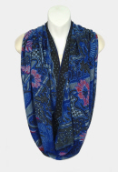 Traditional Batik Print Infinity Scarf - Blue